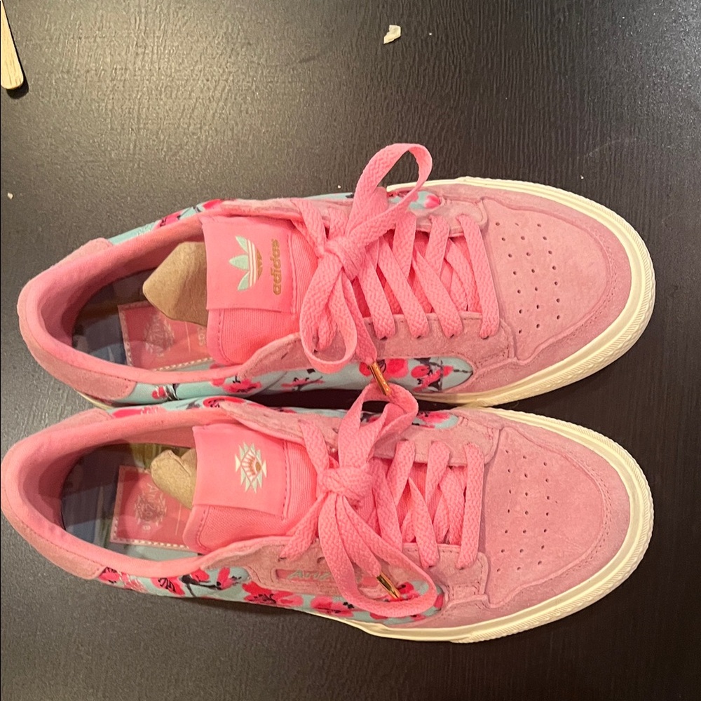 Adidas Women's Pink and Floral Sneakers - Picture 4 of 4